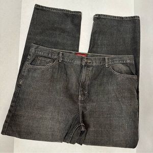 Chaps Mens Sz 42x32 Black 980 Straight Leg Denim Jeans Grunge Mechanic Rocker